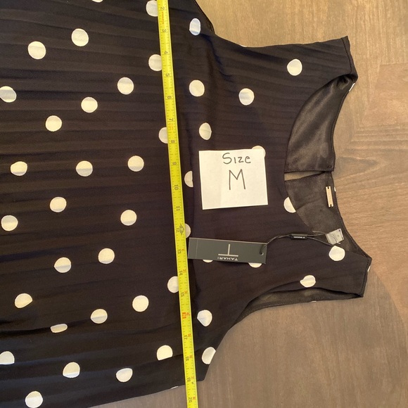 🆕Tahari polka dot pleated sleeveless dress - Picture 12 of 13